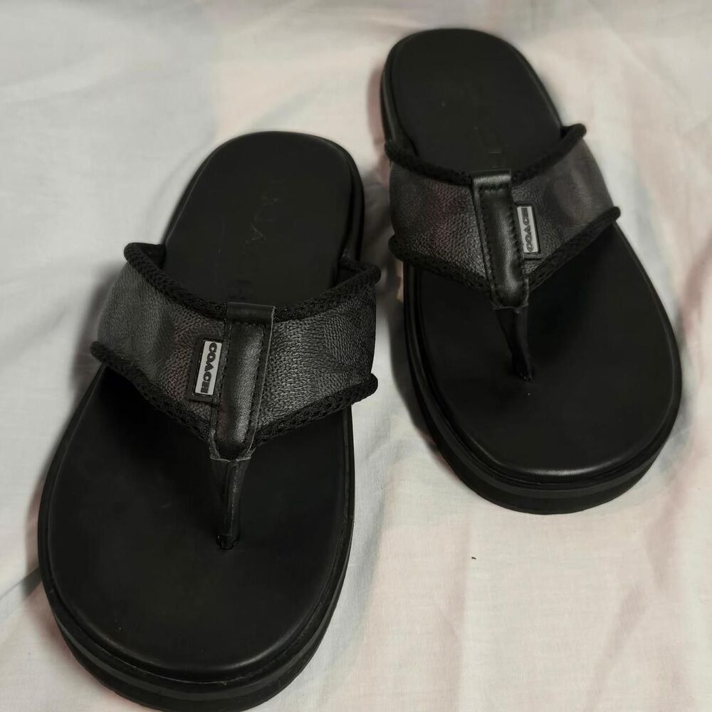Coach Men's Black Flipflops